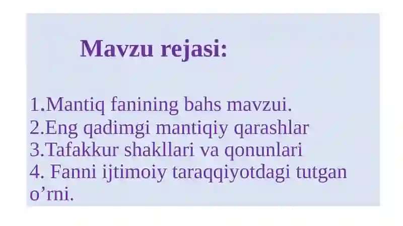 Falsafada mantiqning oʼrni 2