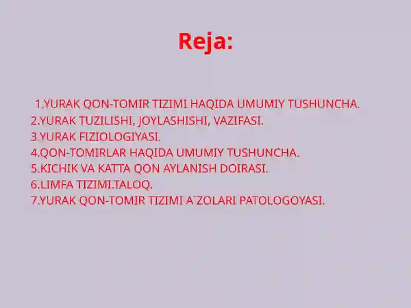 Yurak va qon tomirlarning tuzilishi 2