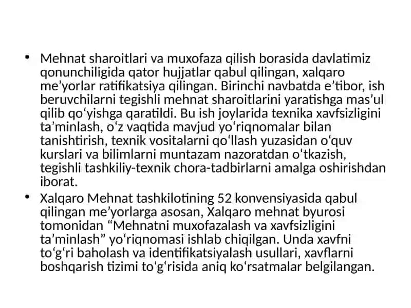 “O‘zbekiston temir yo‘llari” AJ da mehnat muxofazasini ta’minlash 2