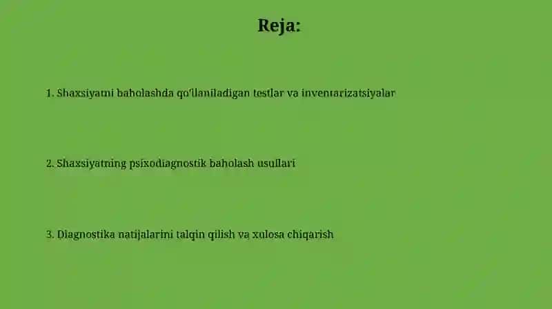 Shaxsni psixodiagnostik baholash 2