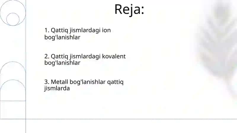 Qattiq jismlarda kimyoviy bog'lanishlar 2