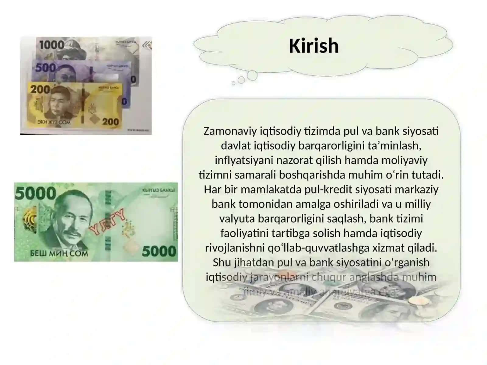 Qirg‘izistonning pul va bank siyosati 2