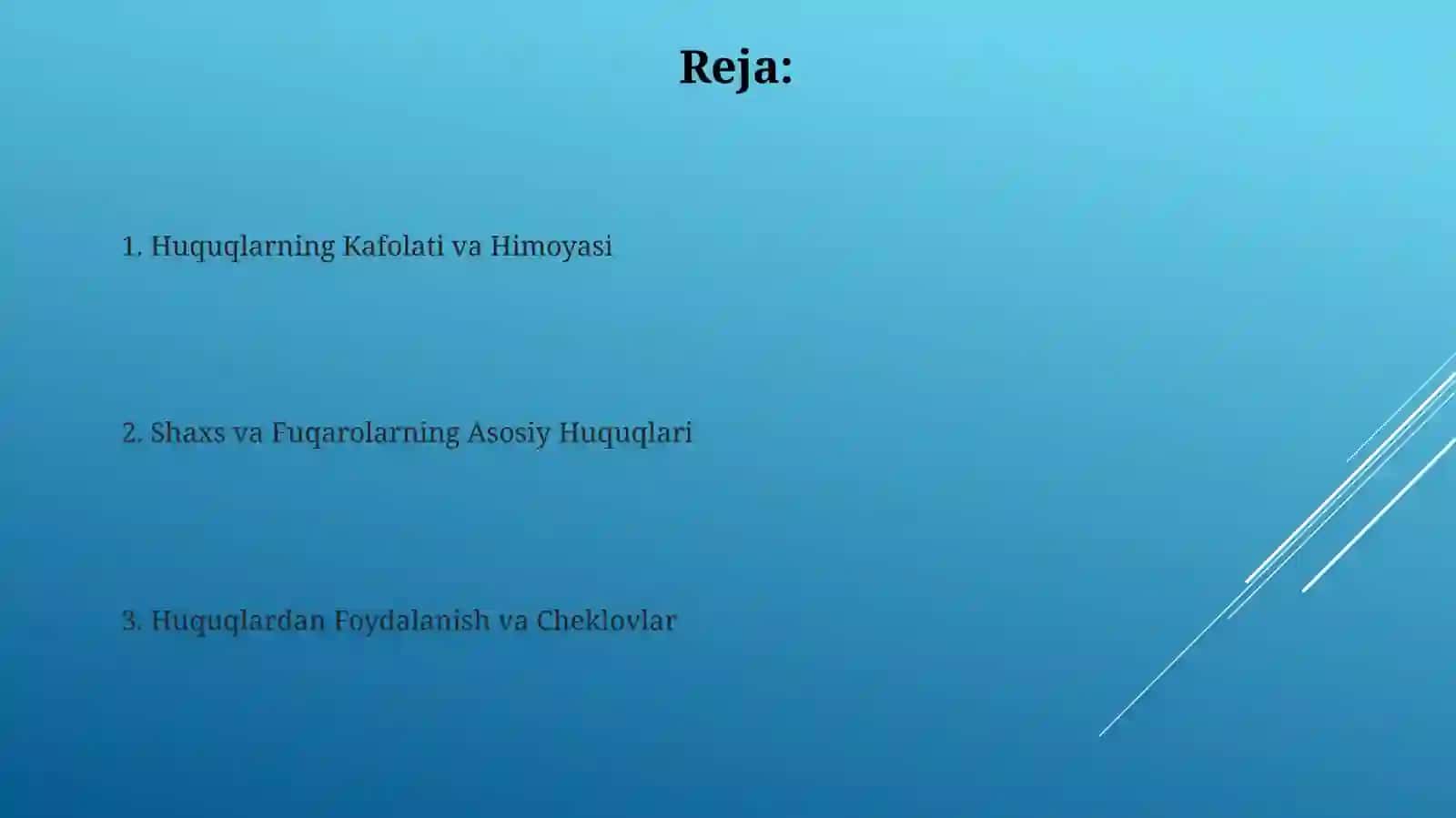 Inson va fuqarolarning asosiy huquqlari 2