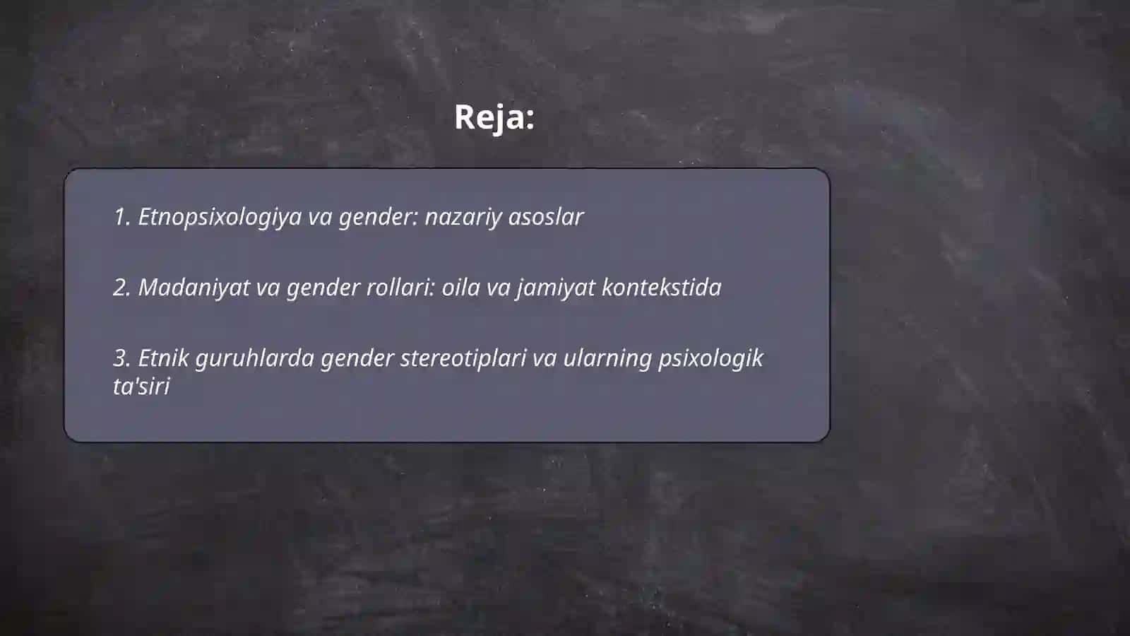 Etnopsixologiya va gender muammolar 2
