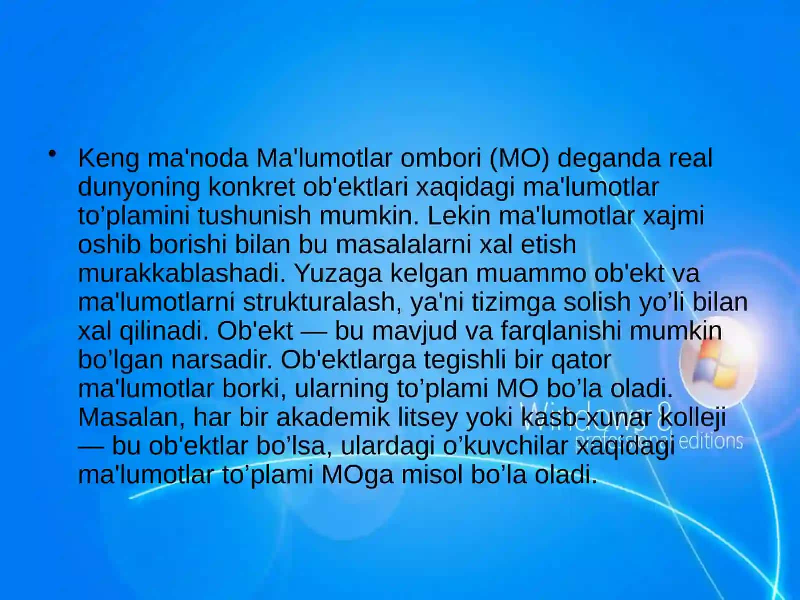 Ma'lumotlar ombori tushunchasi va yaratish 2