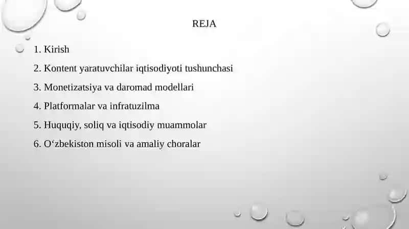Kontent yaratuvchilar iqtisodiyoti(CREATOR ECONMY) 2