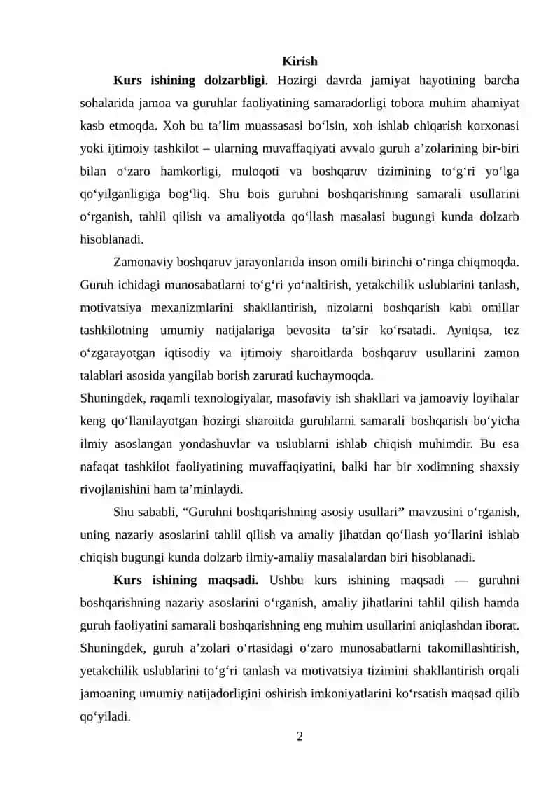 Guruhni boshqarishning asosiy usullari 2
