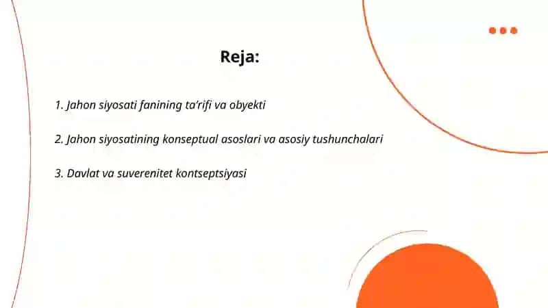 Jahon siyosati fani va uning konseptual asoslari 2