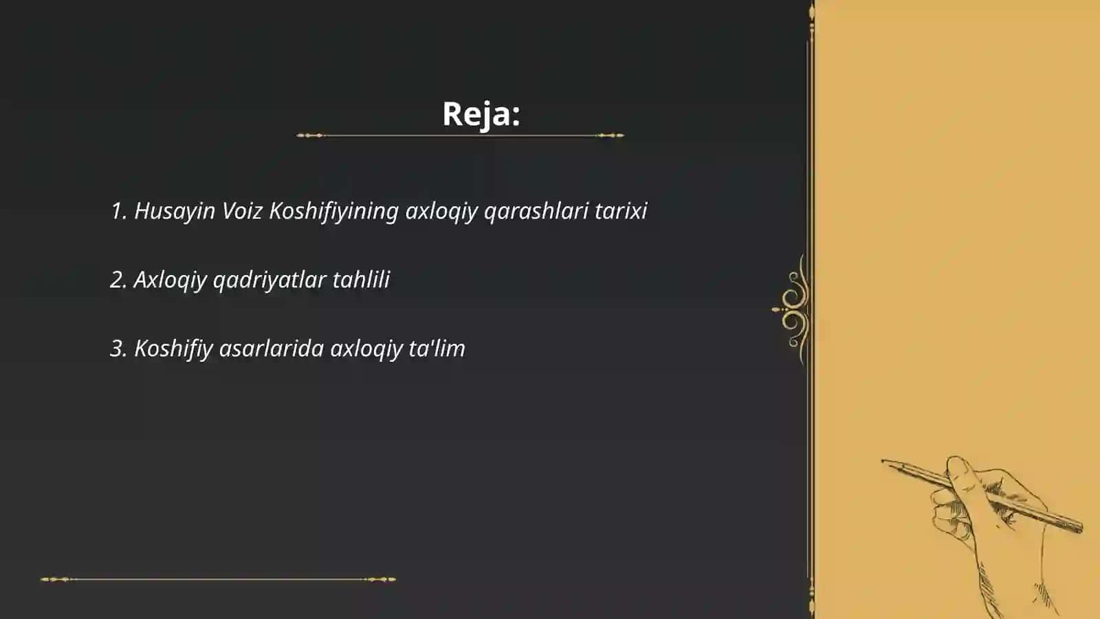 Husayin Voiz Koshifiyning axloqiy qarashlari tarixi 2