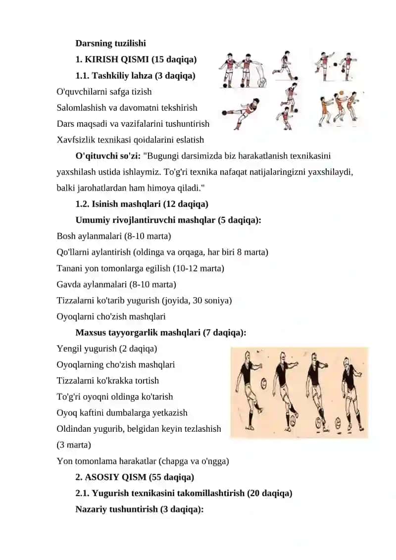 Harakatlanish texnikasini takomillashtirish 2