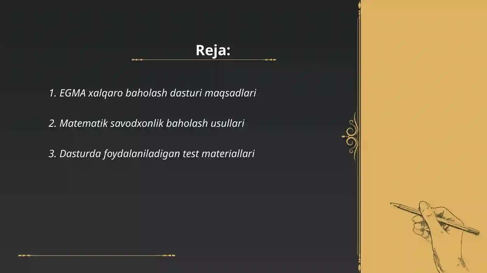 EGMA xalqaro baholash dasturi 2