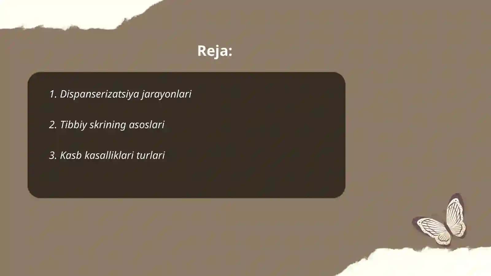 Dispanserizatsiya. Skrining. Kasb kasalliklari 2