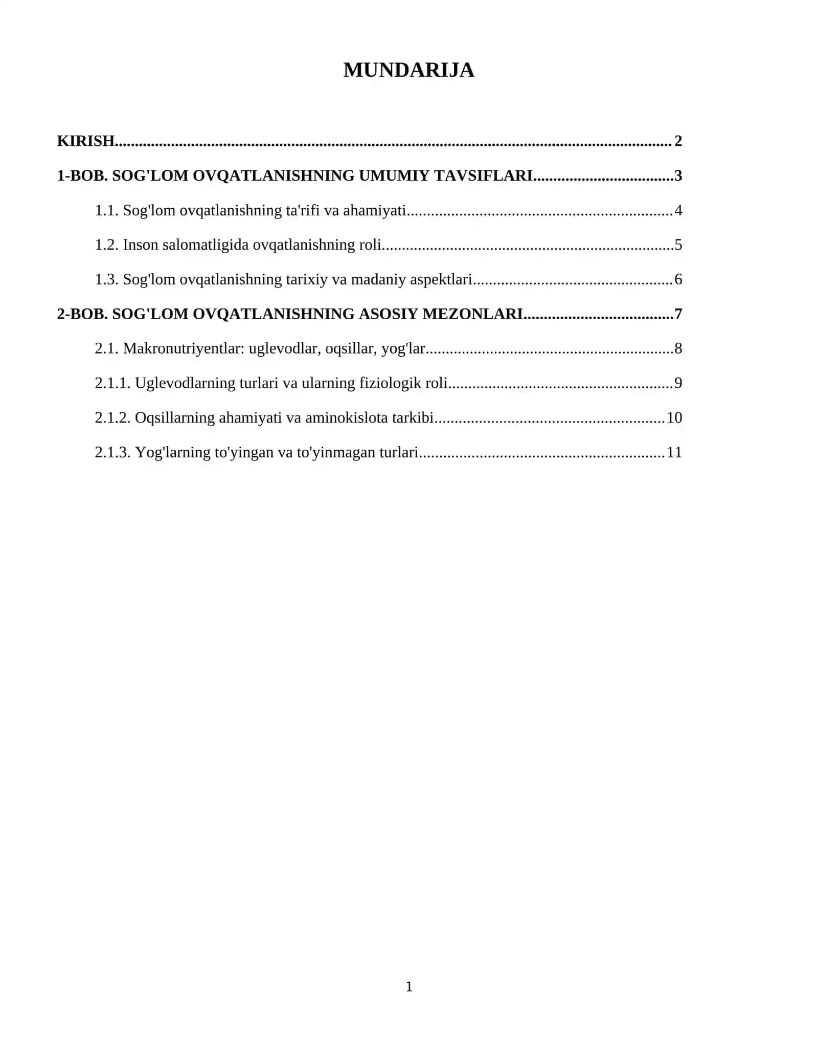 Sogʻlom ovqatlanish mezonlari 2