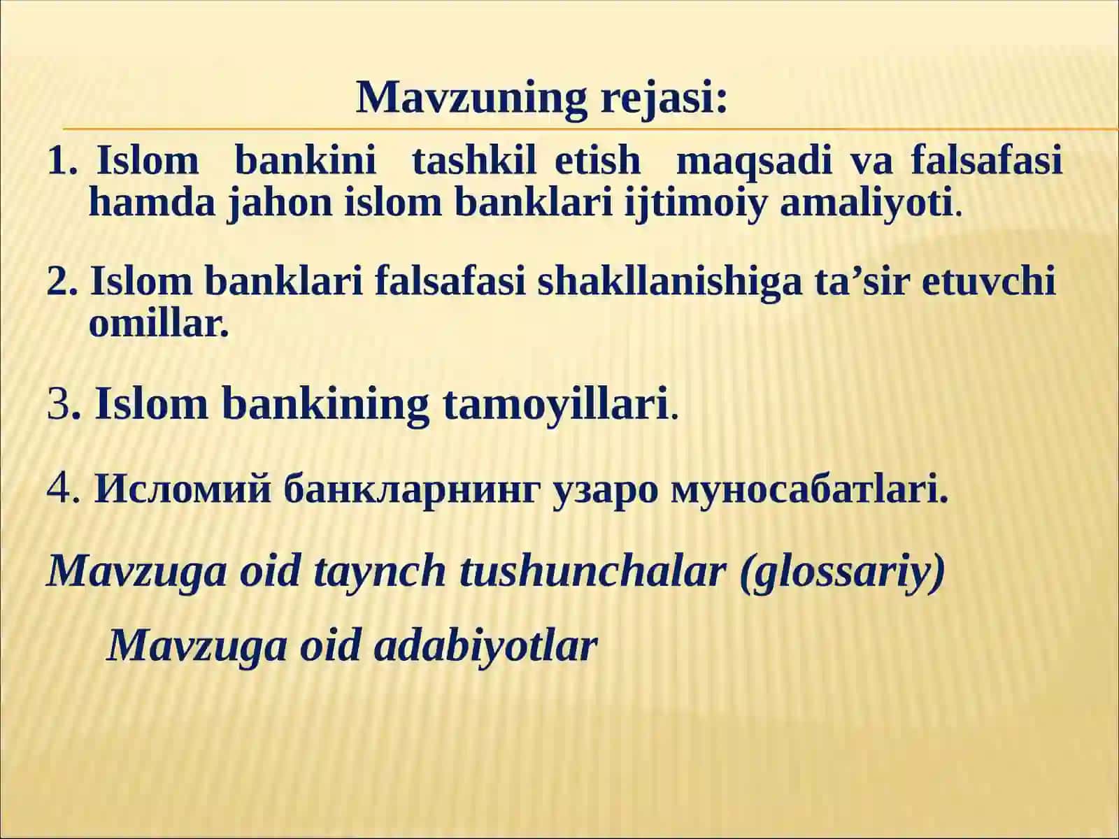 Islom banklarining yaratilishi 2
