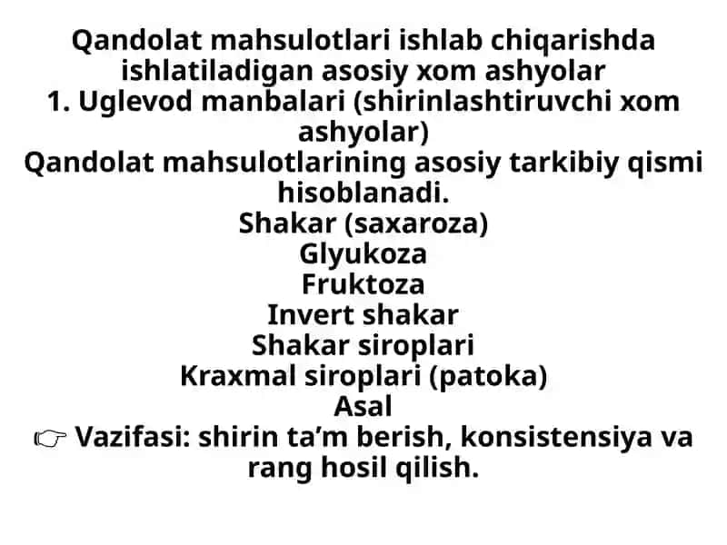 Qandolat Mahsulotlari 2