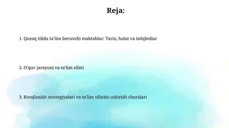 Qozoq tilida o'qitiladigan maktablar 2