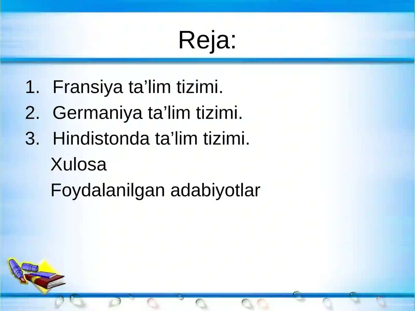 Fransiya Germaniya Hindistonda taʼlim tizim 2