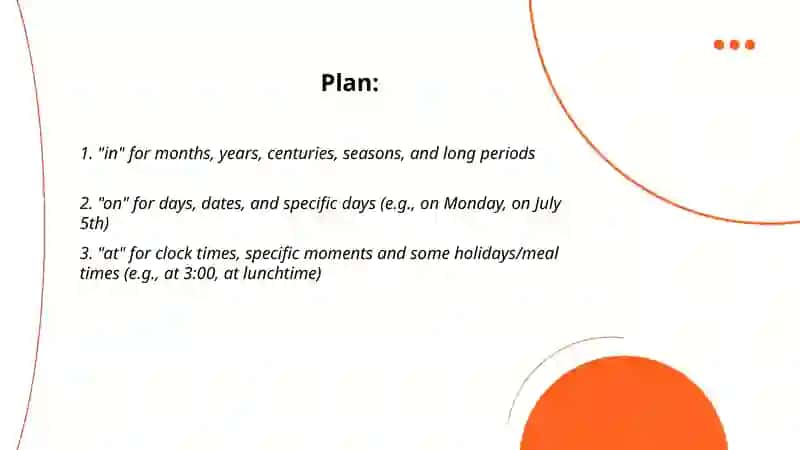 Prepositions of time 2