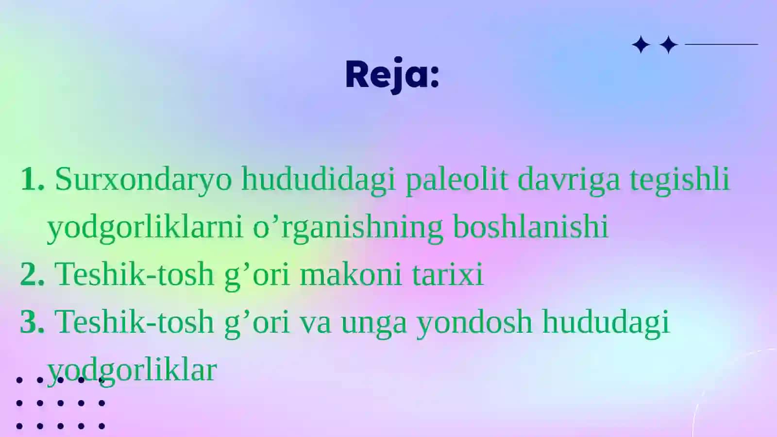Janubiy O’zbekiston paleolit davri yodgorliklari 2