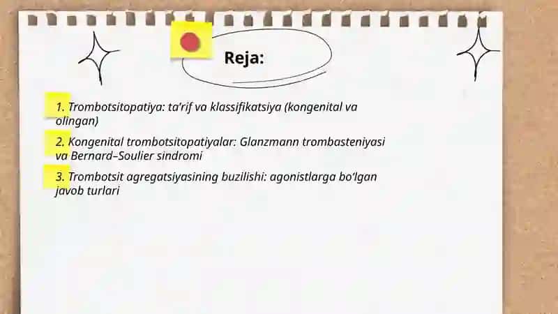 Trombotsitopatiyalar turlari, laborator differensial diagnostikasi 2