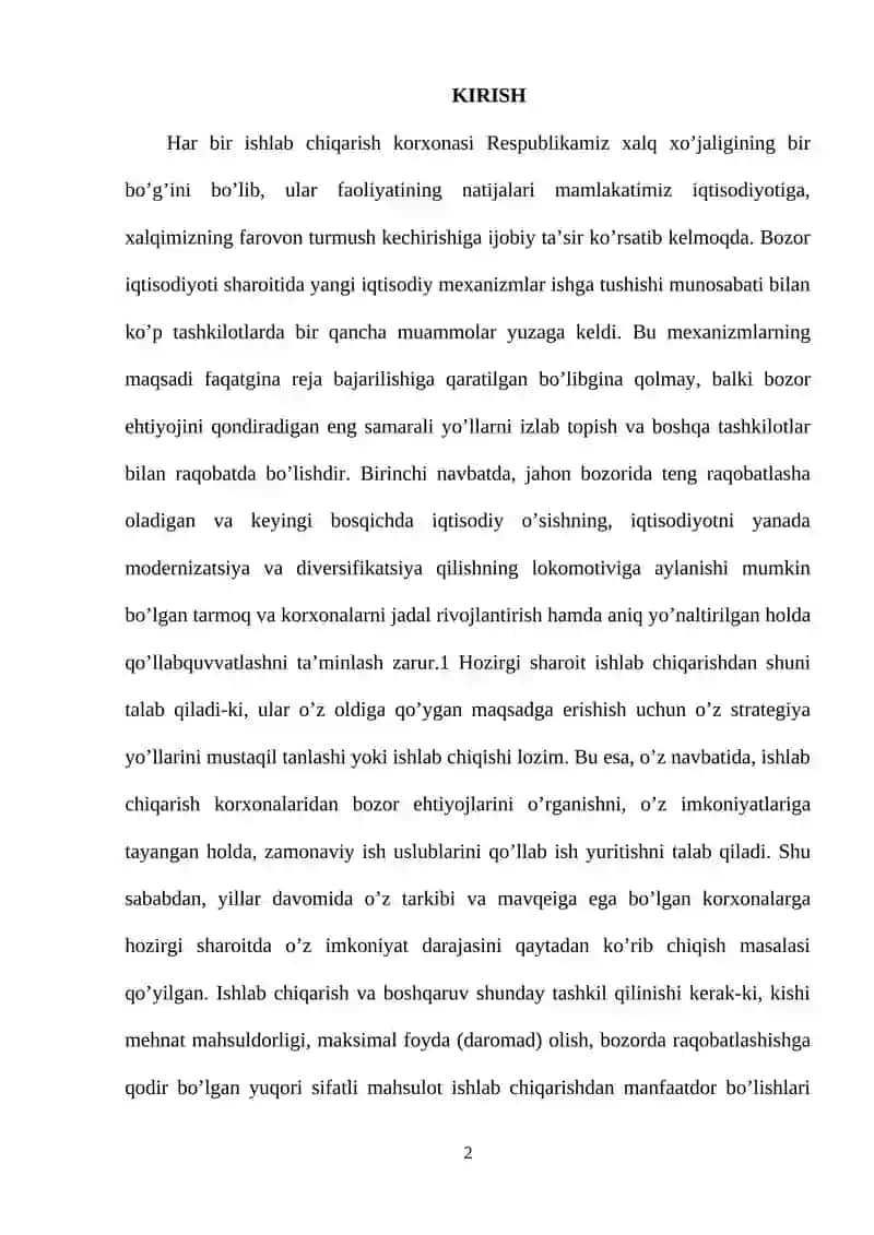 Raqobatchilikni baholash usullari 2
