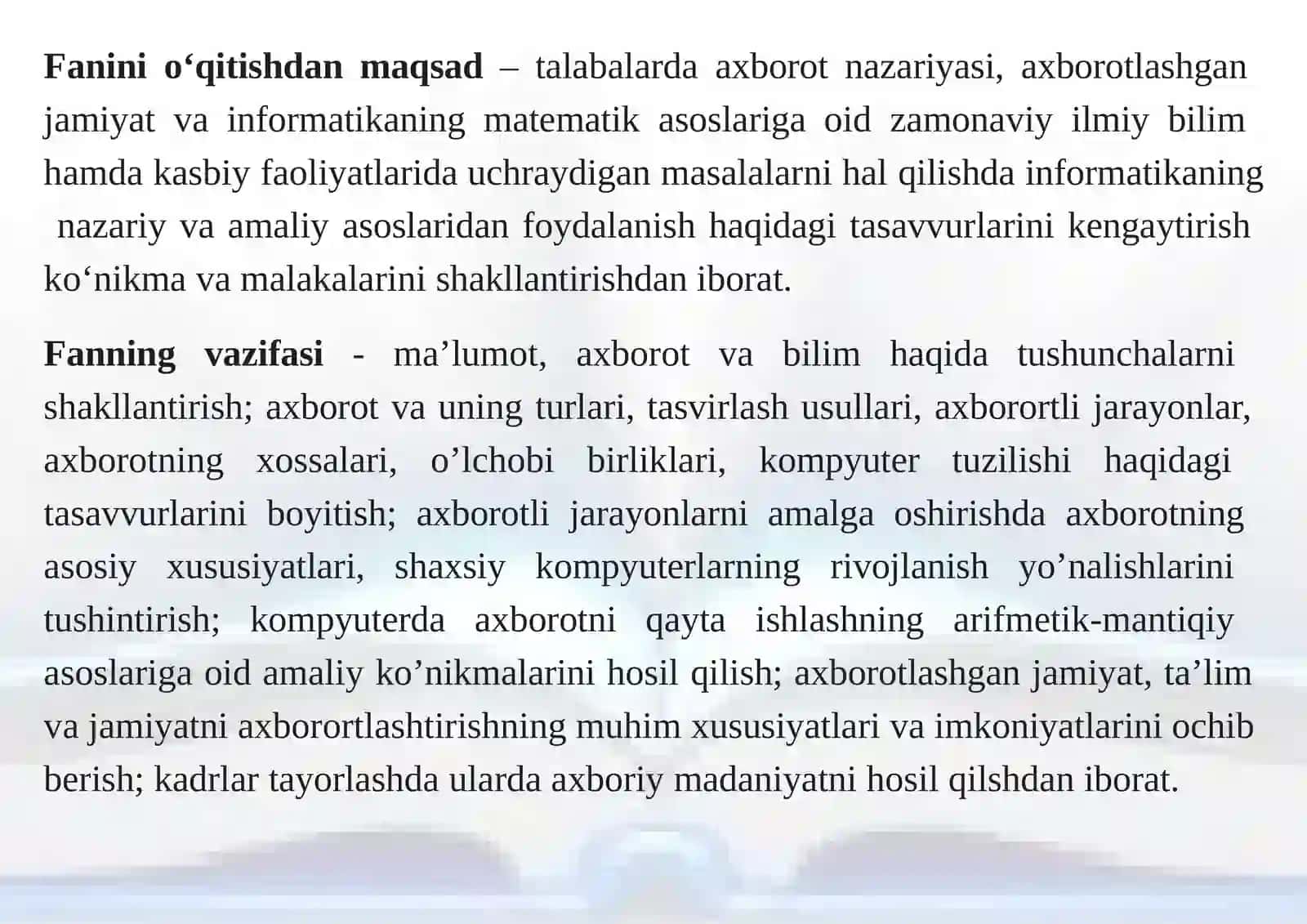 INFORMATIKANING NAZARIY ASOSLARI 2