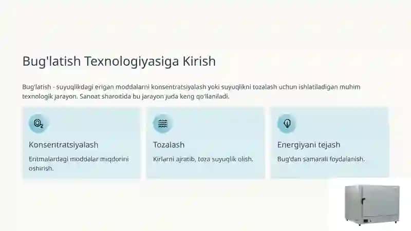 Uch korpusni bugʻlatish qurilmalar. Mustaqil ish. Powerpoint 2