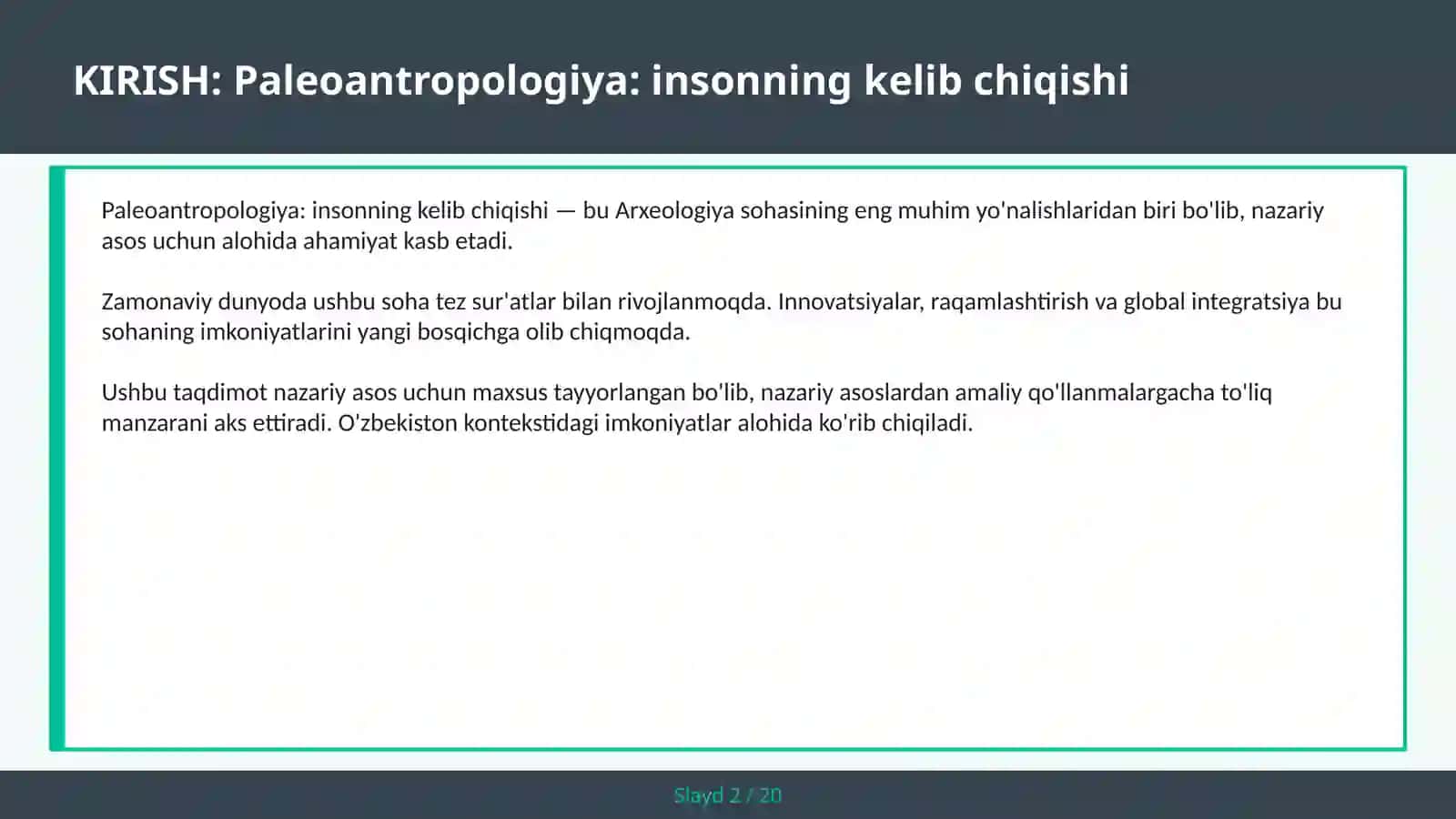 Insonning kelib chiqishi (Paleoantropologiya) 2