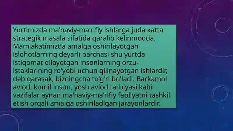 Ma’naviy-ma’rifiy tashkilotish metodikasi 2