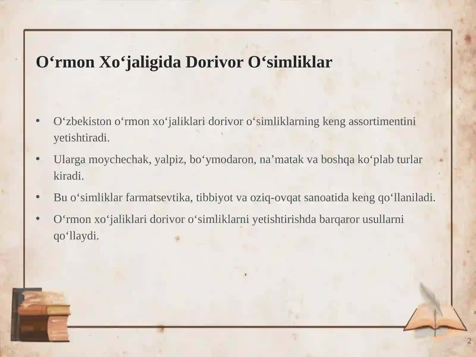 Oʻrmon Xoʻjaligida Dorivor Oʻsimliklar 2