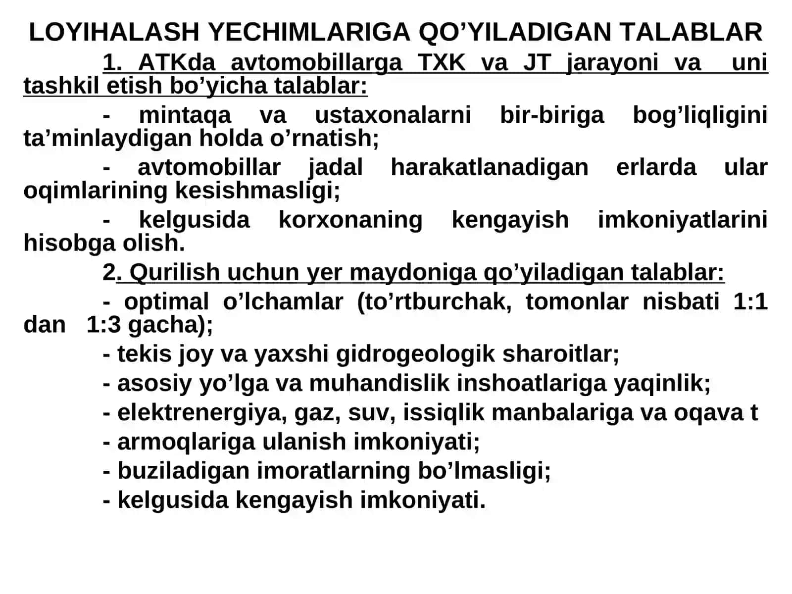 Avtotransport korxonalarini rejalashtirish 2