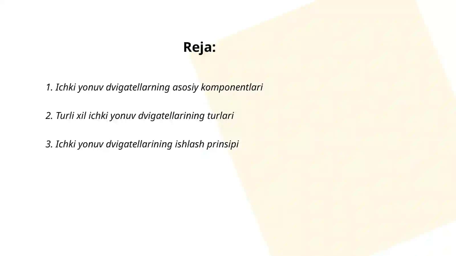 Ichki yonuv dvigatellarni umumiy tuzilishi 2