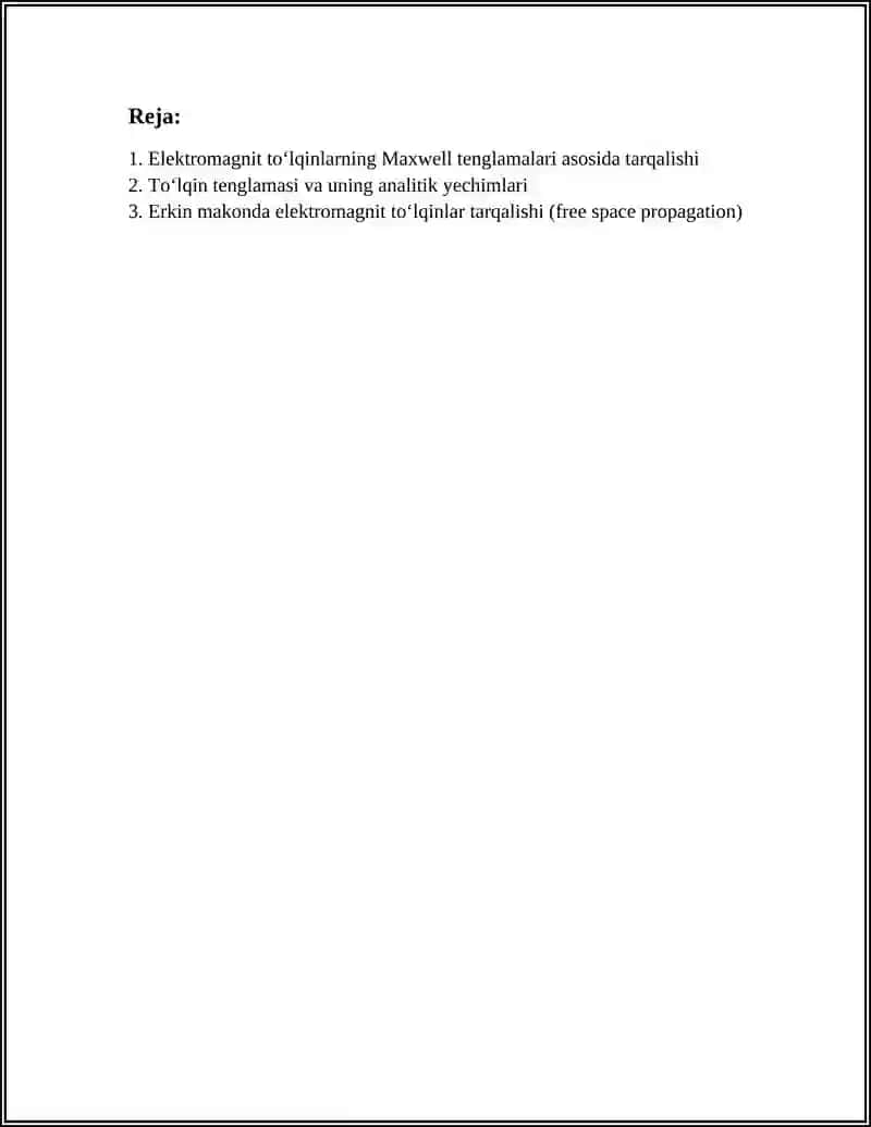 ELEKTRO MAGNIT TEBRANISHLARINING TARQALISHI 2