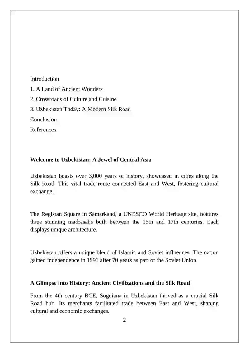 MUSTAQIL ISH "Discover Uzbekistan" 2