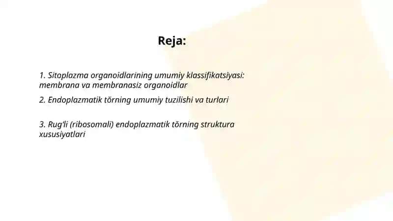 Sitoplazma orgonoidlarining klassifikatsiyasi 2