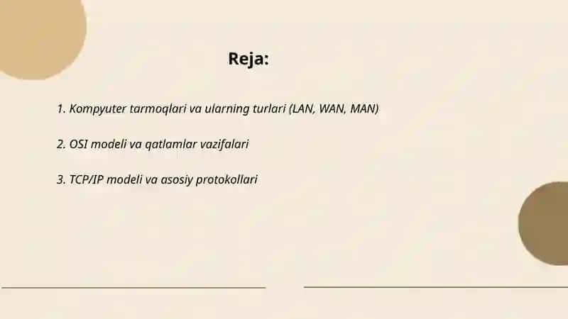 Kompyuter tarmoqlari 2