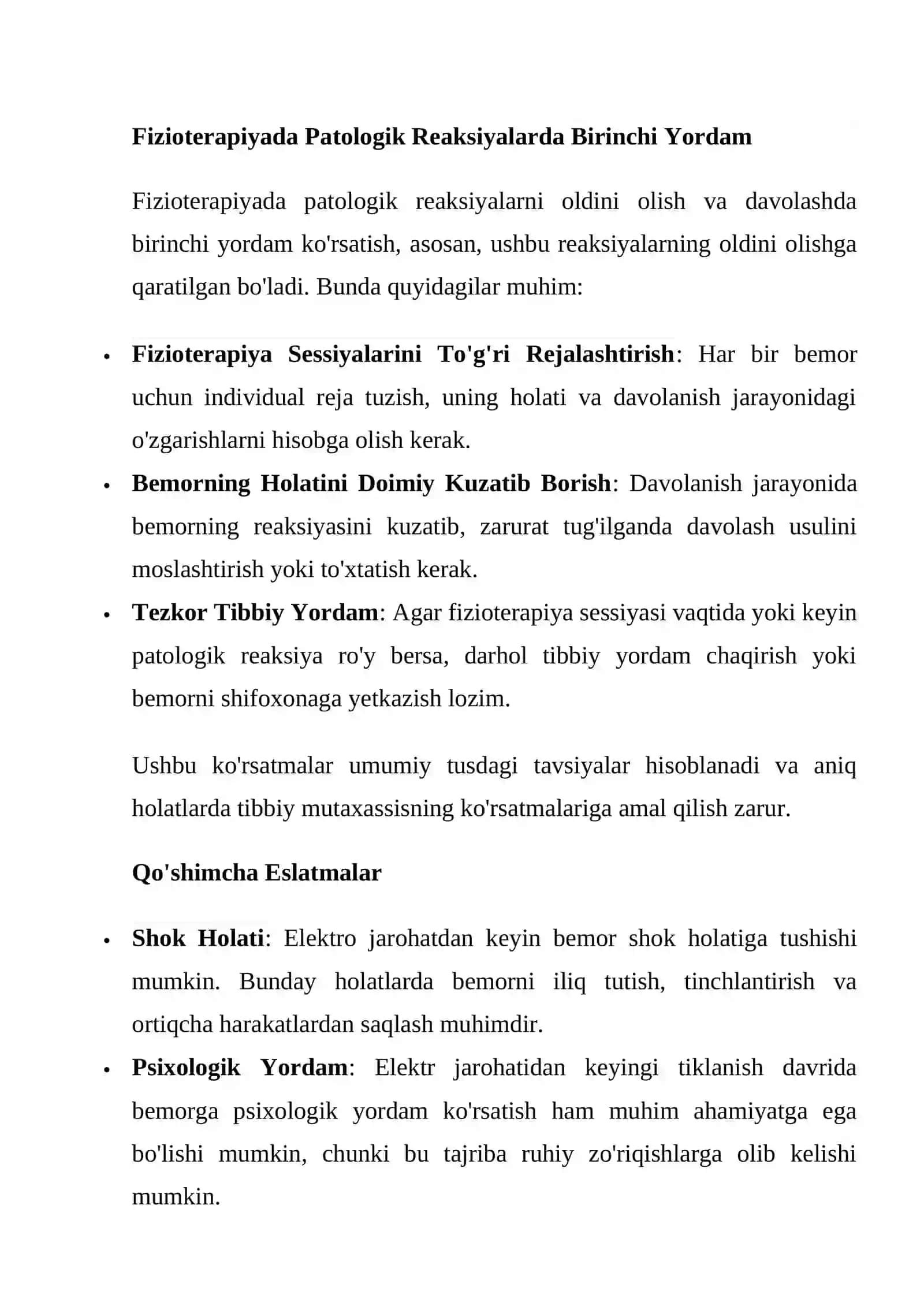 Elektro jarohatda birinchi yordam 2