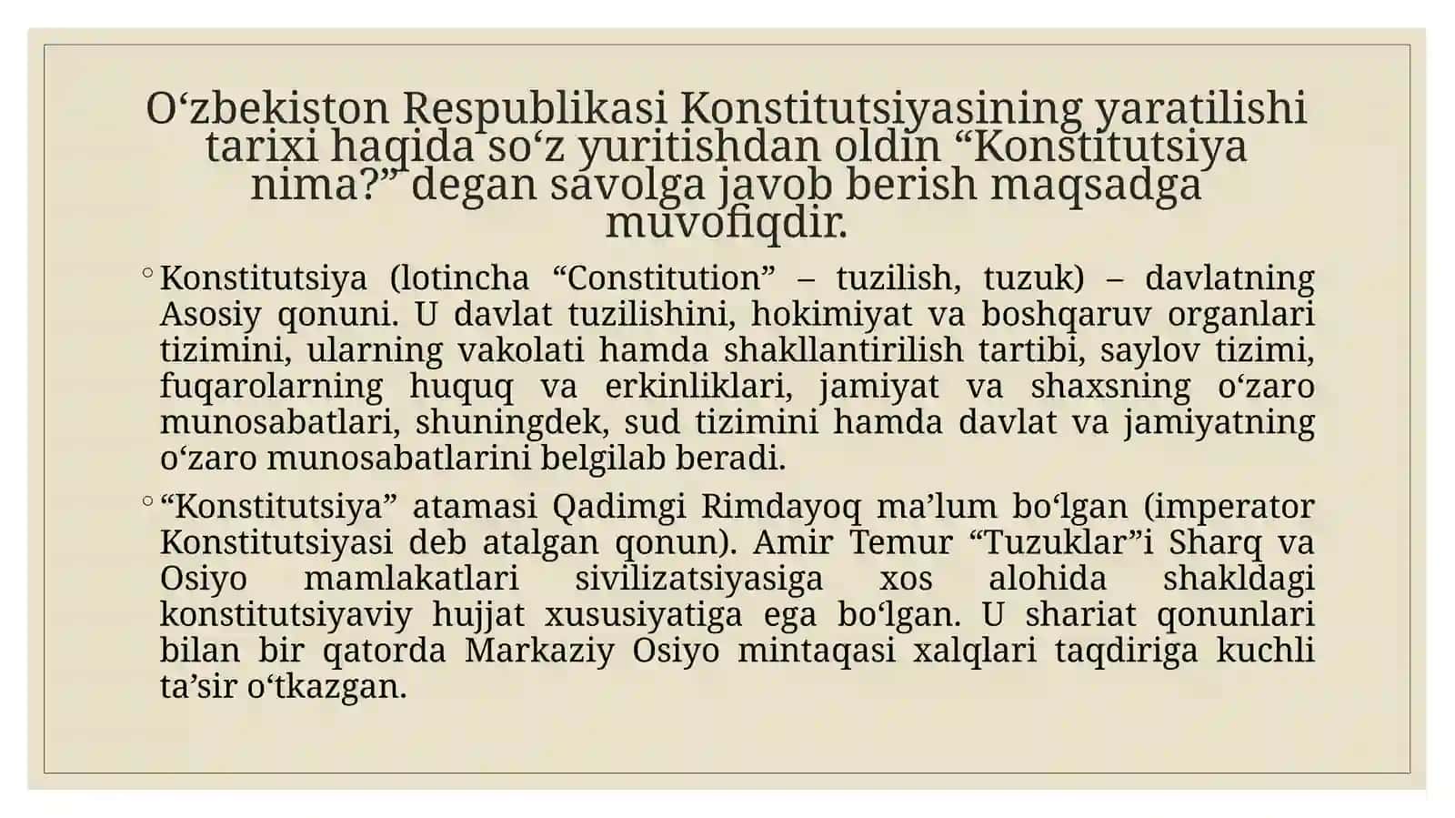 Yangi O’zbekistonning yangi Konstitutsiyasi 2
