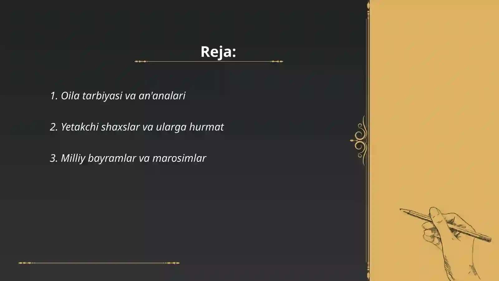 Ózbekona tarbiyaning mazmuni 2