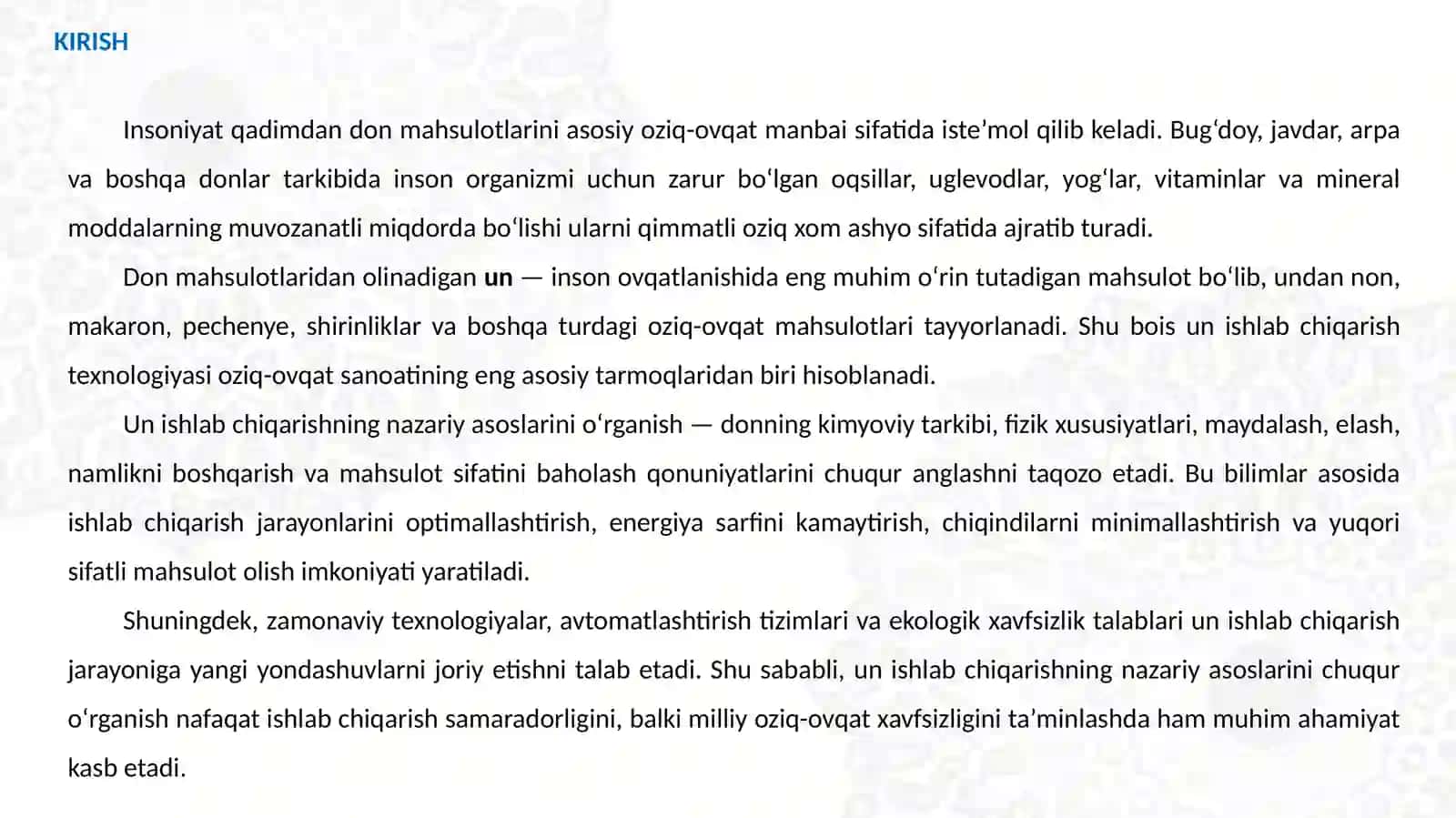 UN ISHLAB CHIQARISHNING NAZARIY ASOSLARI 2