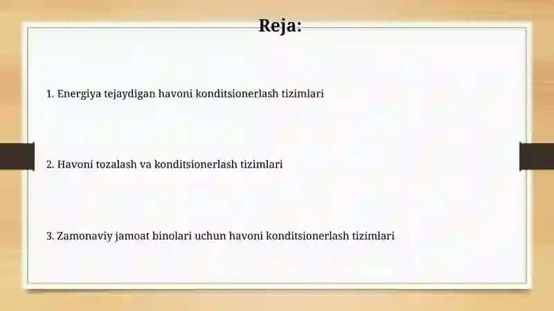 Zamonaviy kondisionerlash tizimlari 2