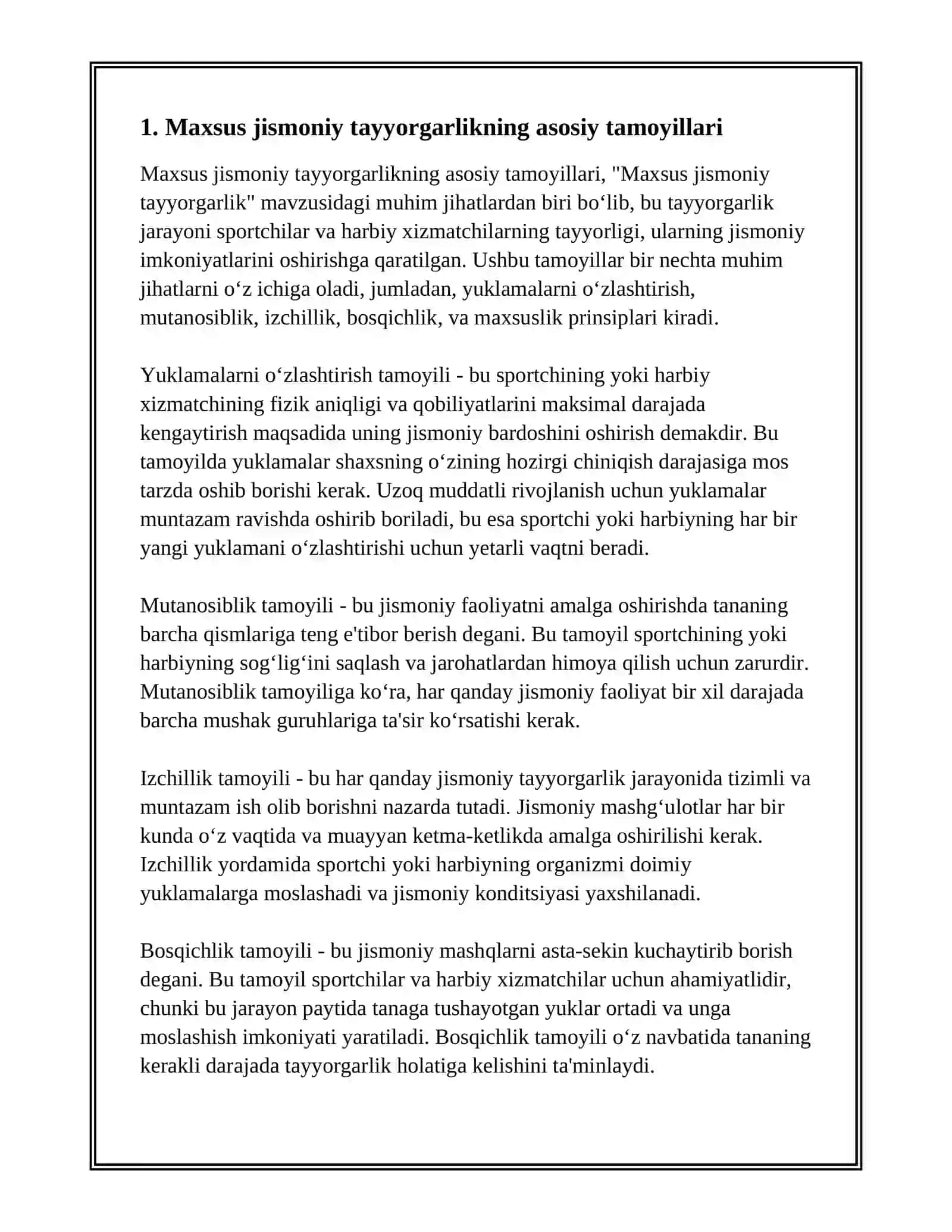 MAXSUS JISMONIY TAYYORGARLIK 2
