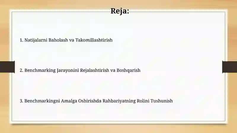 Benchmarkingni amalga oshirishda menejmentning roli 2