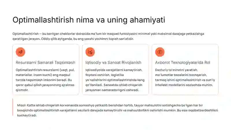 Optimallashtirish Masalalari: Nazariya va Amaliyot 2
