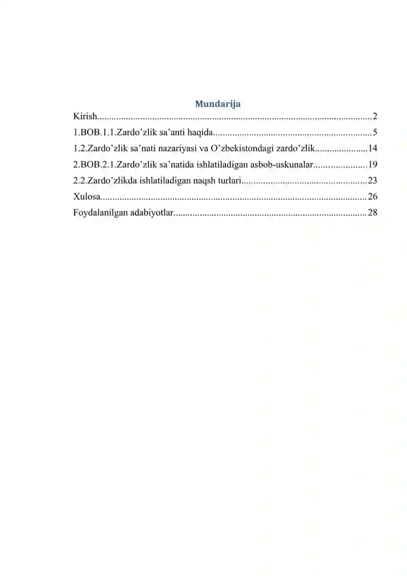 Zardo’zlik sa’nati 2