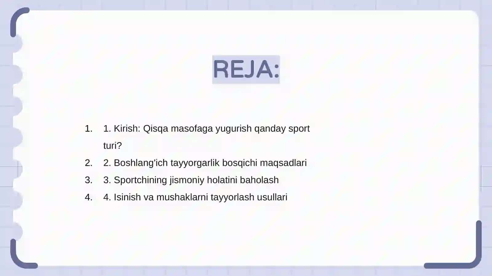 Qisqa masofaga yugurish turlari 2