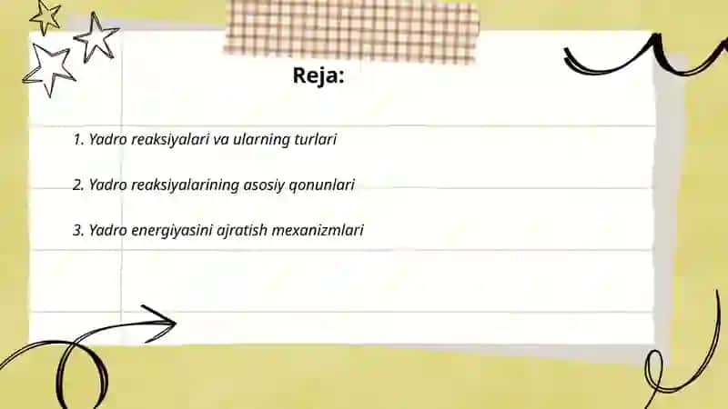 Yadro reaksiyalari haqida 2