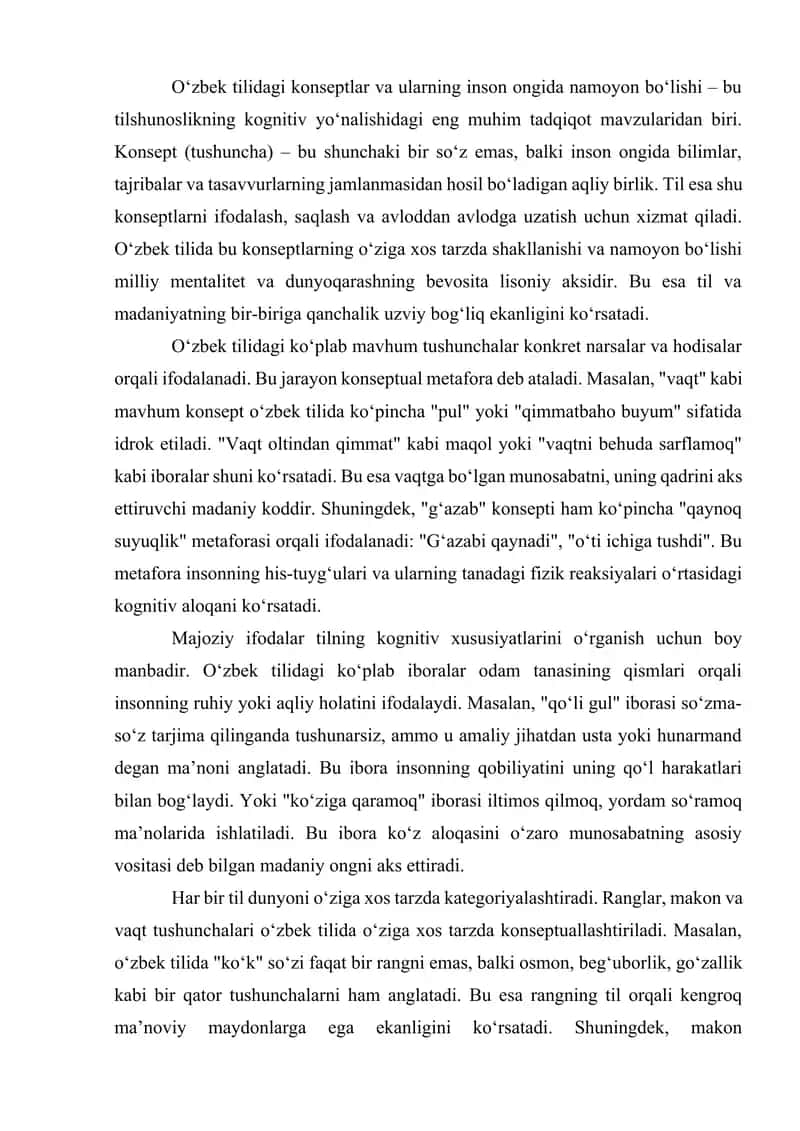 O'zbek tilining lingvokognitiv o'rganish muammolari 2