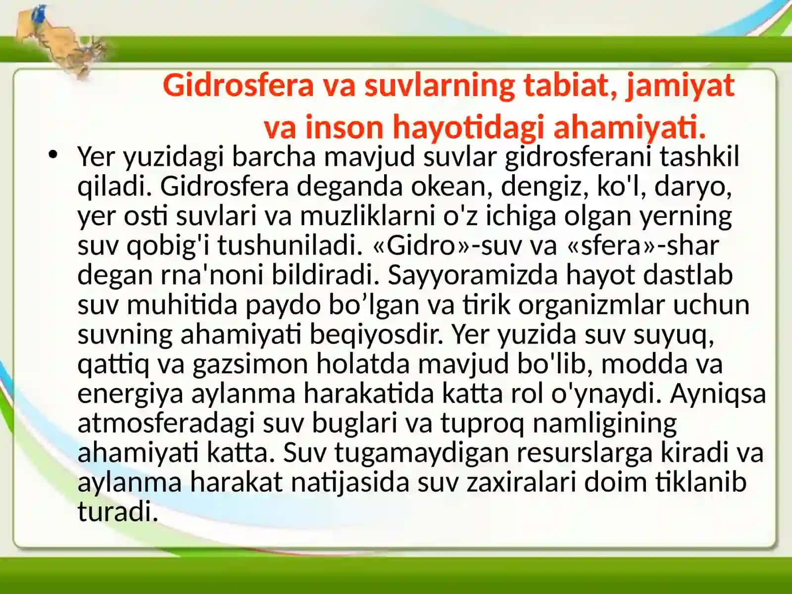 Suvekologik muhit sifatida 2