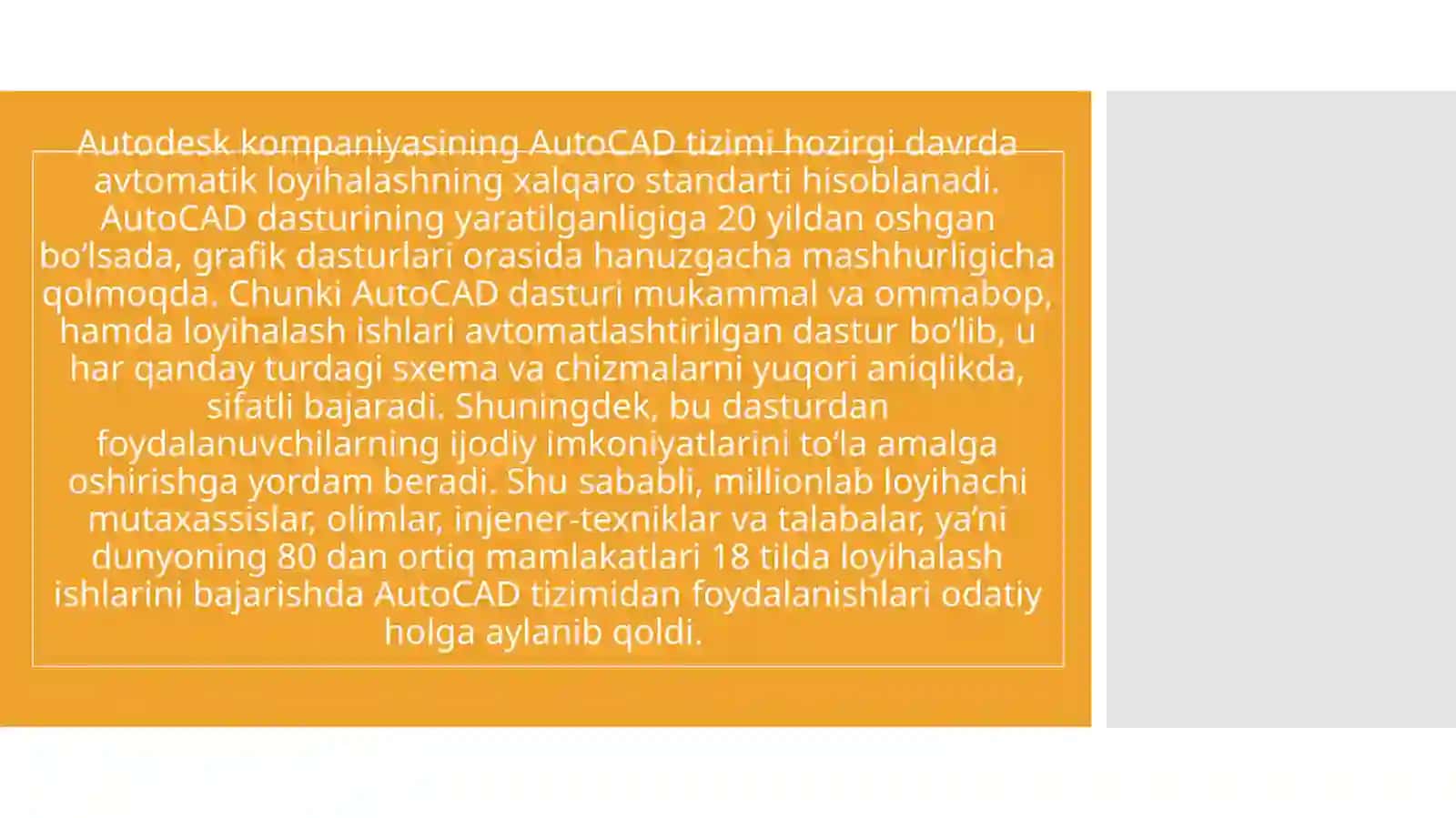 AutoCAD dasturida o‘lcham qo‘yish imkoniyatlari 2